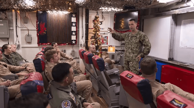 Watch: Chief of Naval Operations visits the USS Theodore Roosevelt CVN 71