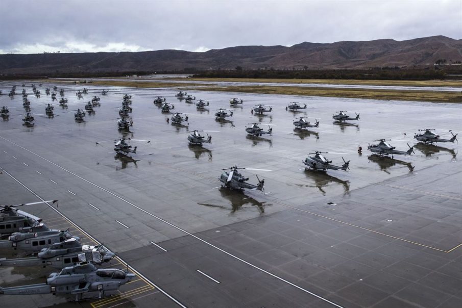 Yes it does rain in sunny California – Flightline at Marine Corps Air Station Camp Pendleton