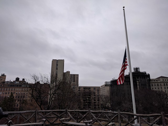The flag at half-mast
