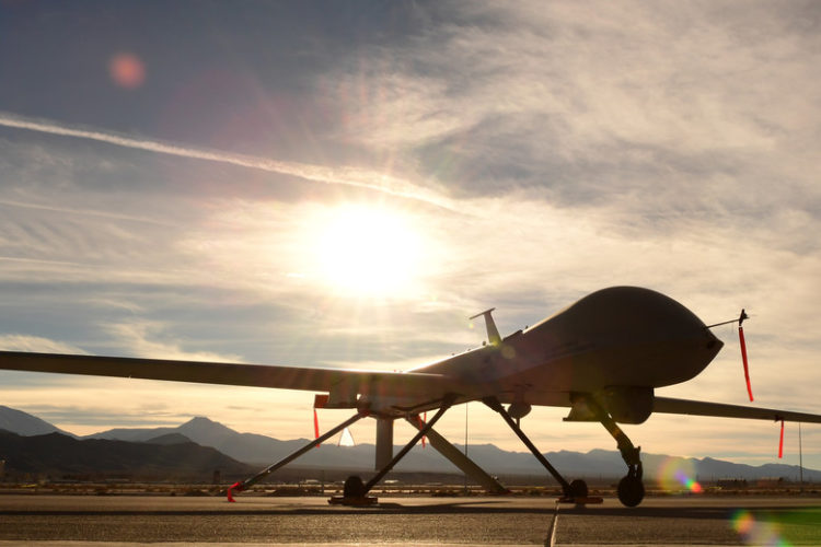 MQ-1 Predator Drone to Sunset in March 2018