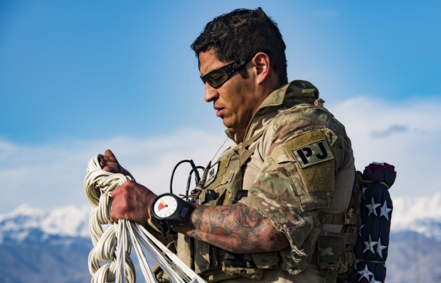 SOF Pic of the Day: Air Force PJ packs his chute in Afghanistan