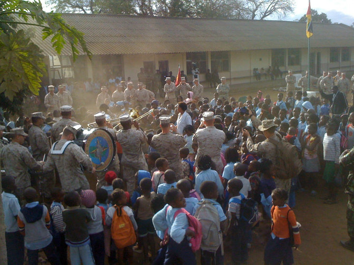 Watch: US Marines in Africa celebrate with students after helping to repair school