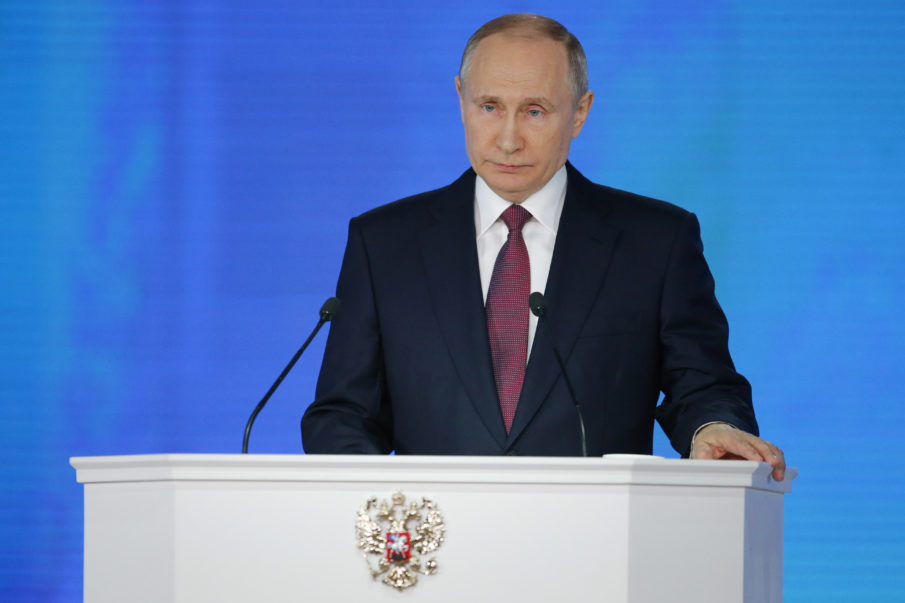 In national address, Putin talks Russia’s growing nuclear weapons programs