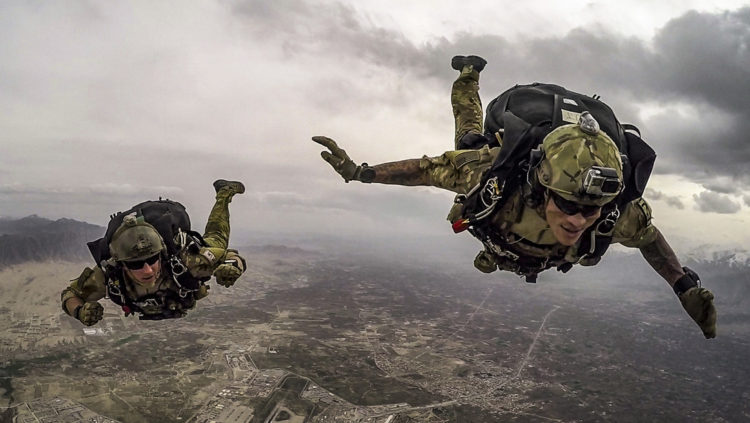 Picture of the Day: Airmen Conduct High-altitude, Low-opening Free-fall Jump over Afghanistan