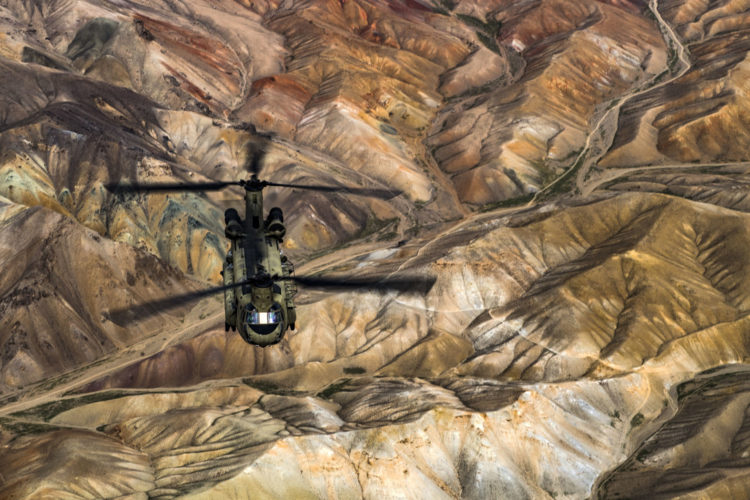 Picture of the Day: Army CH-47F Chinook Helicopter Flying Over Afghanistan