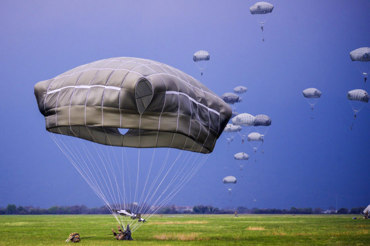 Picture of the Day: Drop Zone Juliet Paratroopers Descend after Jumping from C-130