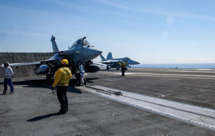 Picture of the Day: Rafale Marine of the French Navy Prepares to Launch from the USS George H.W. Bush