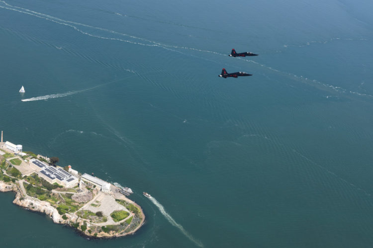 Picture of the Day: T-38s from Beale Air Force Base Fly Over Alcatraz in San Francisco