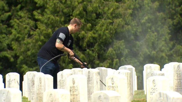 Veteran Cleans Thousands of Headstones For Memorial Day
