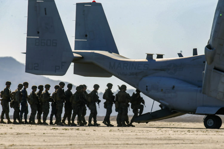 Picture of the Day: Marines Board MV-22B Osprey at Camp Pendleton