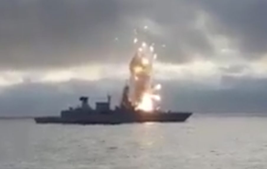 Watch: Missile fails to clear launch tube on German Frigate