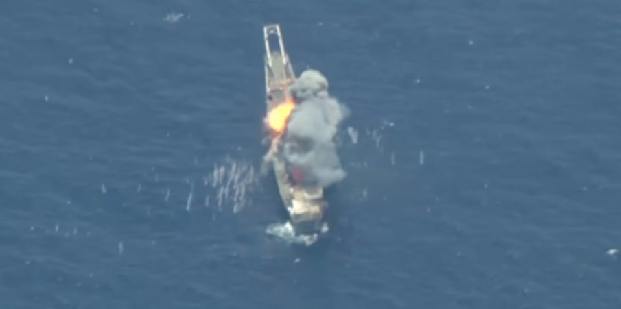 Watch: US and allies sink the USS Racine with missiles and torpedoes