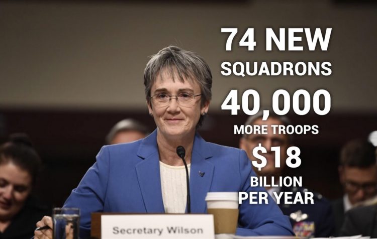 Air Force Secretary calls for a massive squadron buildup to protect America