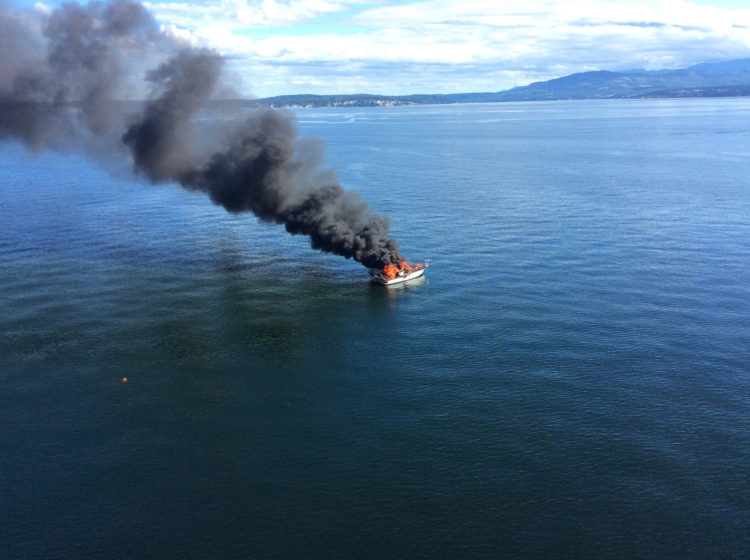 The Pic of the Day: Crew abandons burning ship, rescued by other boaters