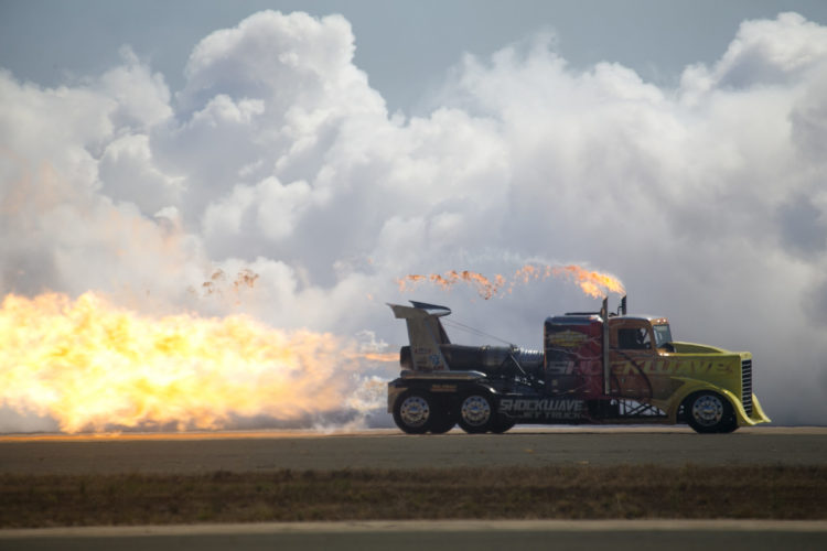 The Pic of the Day: The Shockwave Jet Truck takes on Marine aviators at Miramar