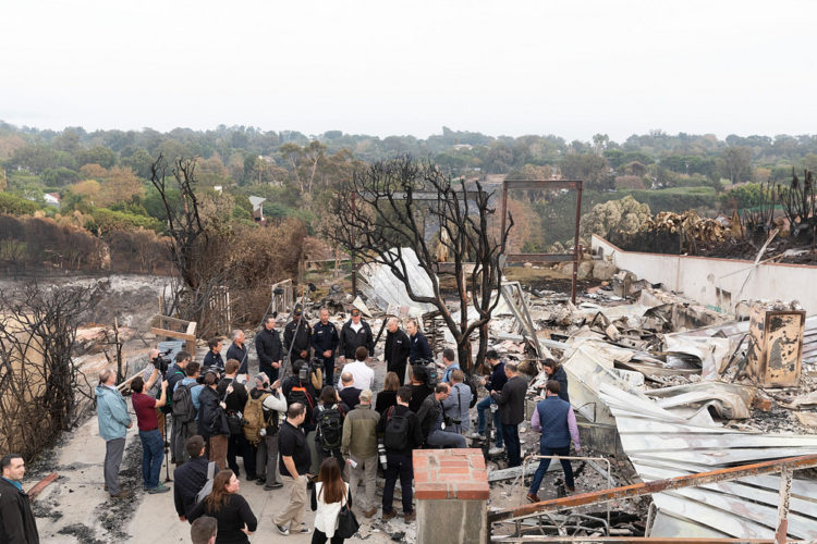 The Pic of the Day: President Trump addresses the media amidst California’s wild fire devastation