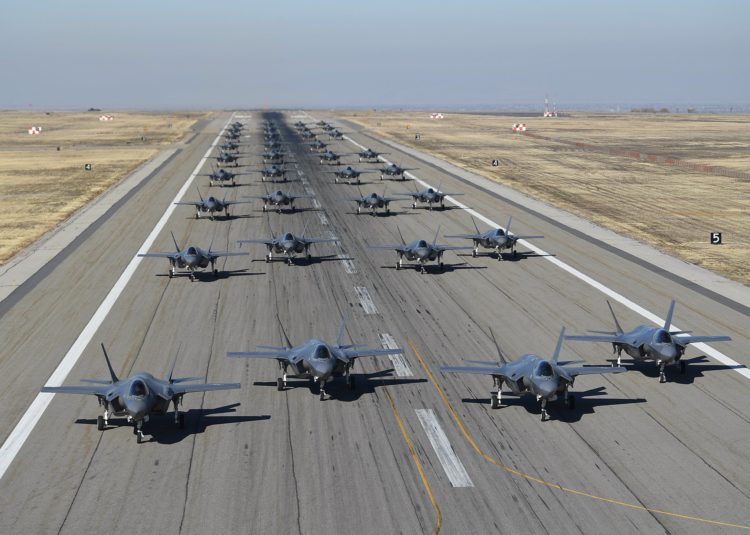 Watch: Massive formation of 35 F-35s taking off from Hill Air Force Base