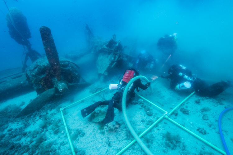The Pic of the Day: Divers work to recover bodies of lost WWII bomber crew