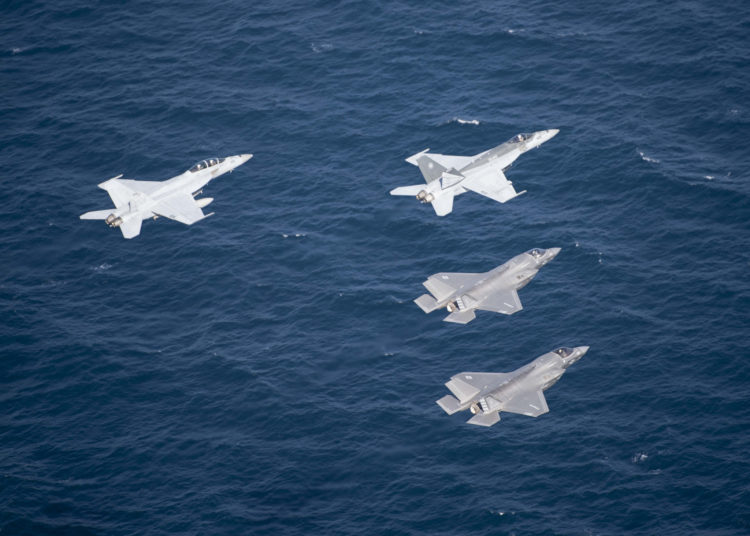The Pic of the Day: Marine Corps F-35Bs alongside Navy F/A-18 Super Hornets