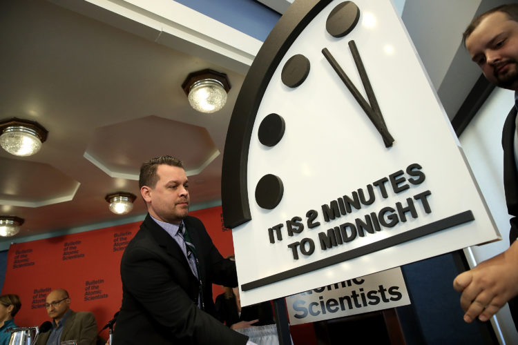 Doomsday Clock unchanged at two minutes to nuclear annihilation: report authors say no news equals bad news
