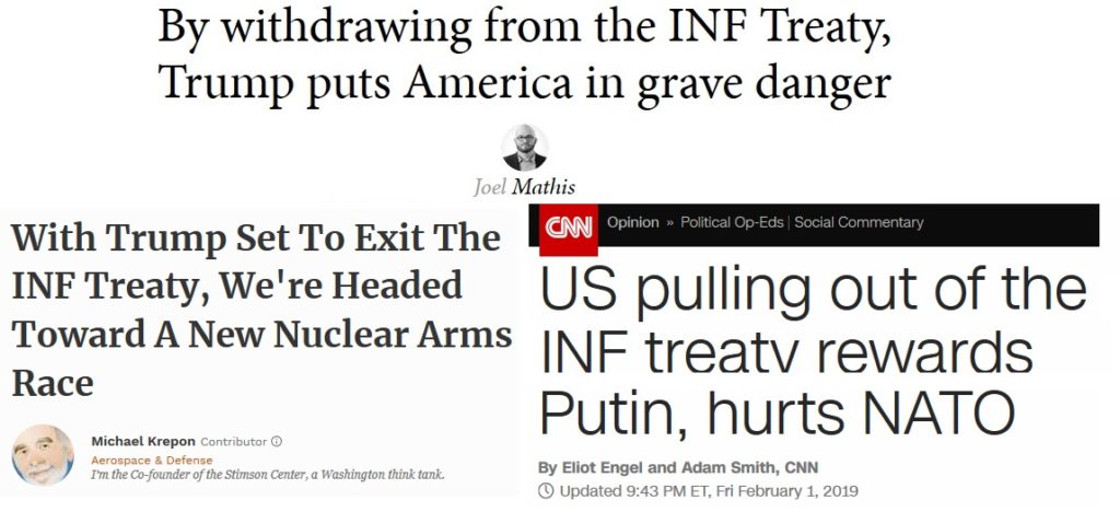 Opinion: Does the media really think the INF Treaty is good for America or do they just know hating Trump sells?