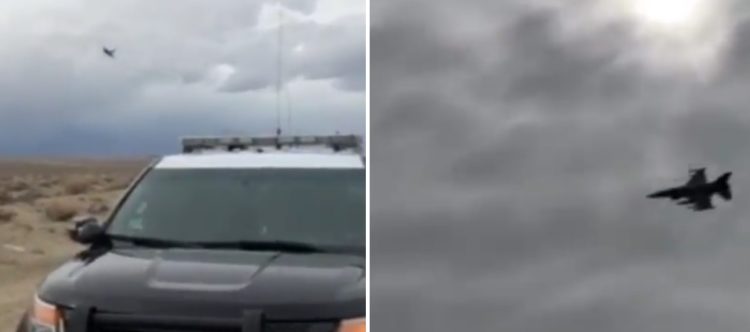Watch: California Highway Patrol accidentally clocks low flying F-16 while looking for speeders