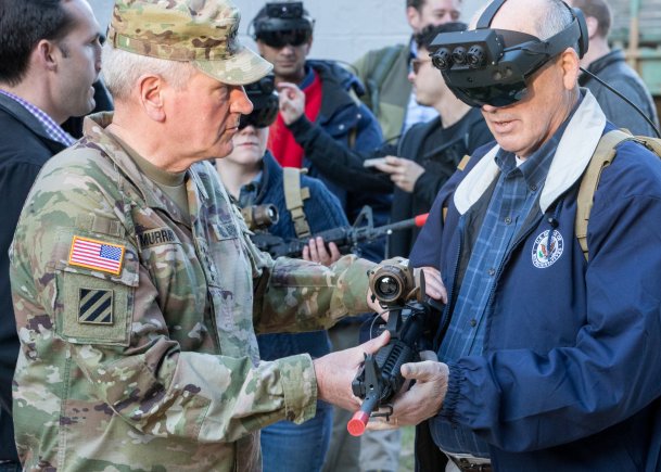 The Pic of the Day: Civilian and military leaders test futuristic goggles