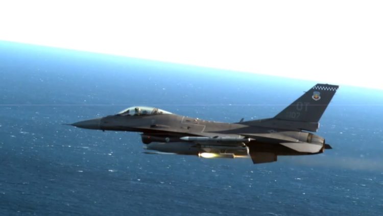 An Air Force F-16 just shot down a cruise missile with a laser guided rocket