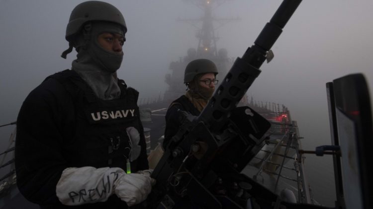 The Pic of the Day: Sailors get ready to repel small enemy crafts