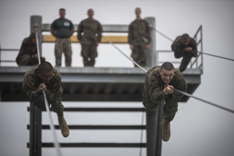 The Pic of the Day: Marine recruits slide for their lives