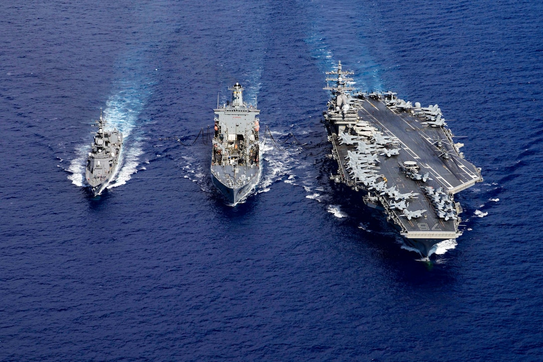 The Pic of the Day: Replenishing an aircraft carrier at sea