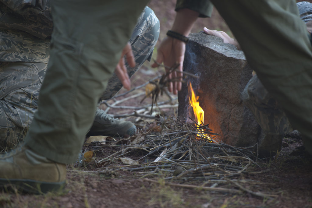 building a fire to survive