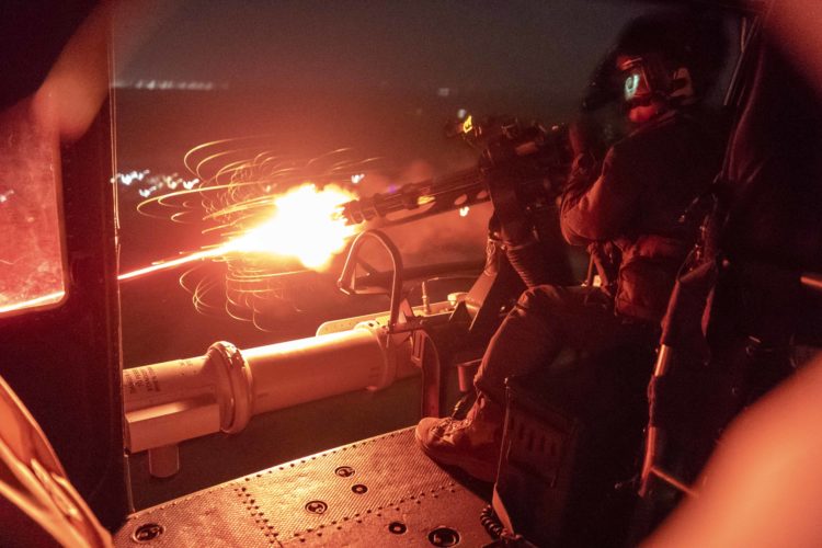 Rippin’ a Minigun Out the Side Door of a Helo