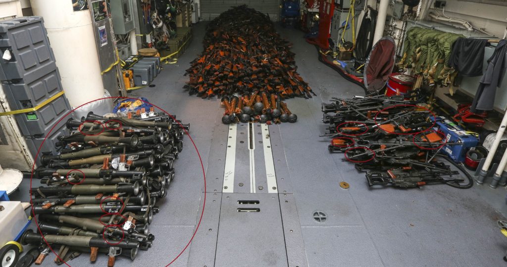 russian weapons cache seized in the Arabian Sea