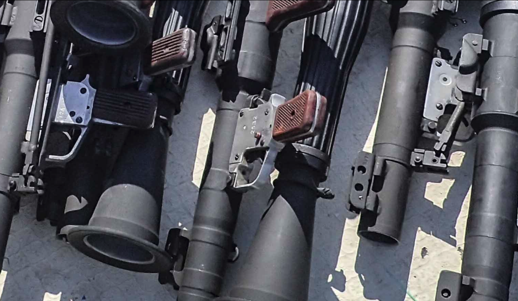 Russian Made RPG-7s seized in cache of the Somali coast.