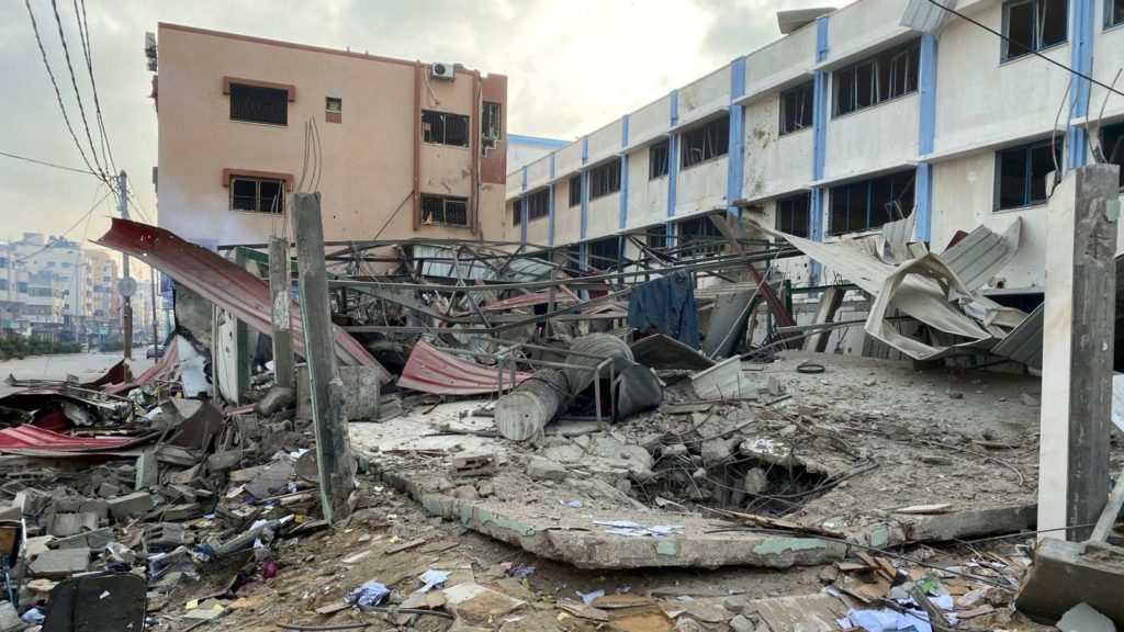 A Hamas security site inside Gaza was completely destroyed by an Israeli airstrike on Tuesday morning.