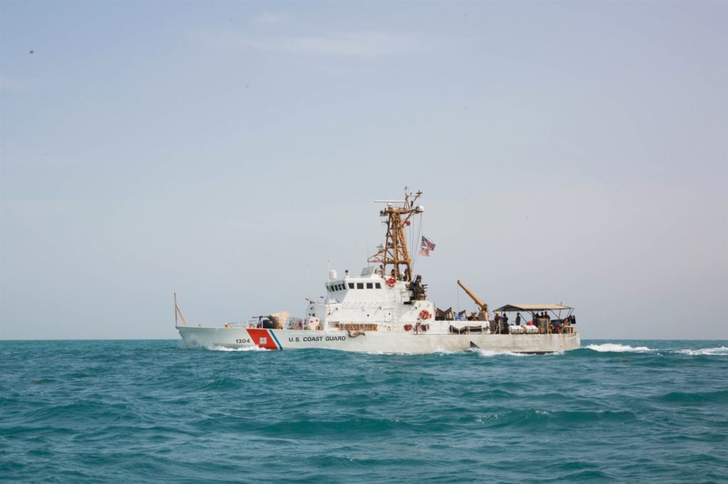 The U.S. Coast Guard Cutter Maui, patrols in the Persian Gulf.