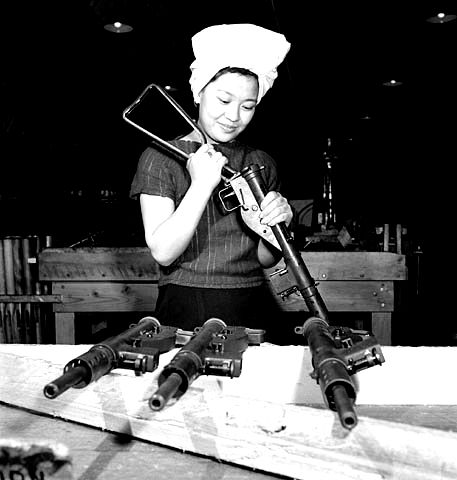 Sten gun manufacturing during WWII.