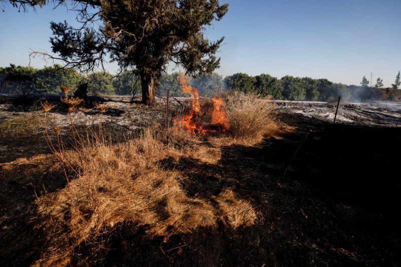 Israeli firefighters responded to more than 20 fires that were started by incendiary devices dropped by balloons. 