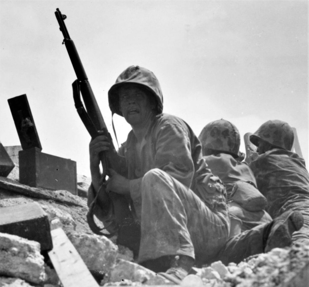 Marines in WWII using M1s.