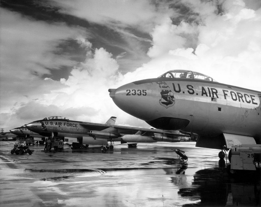 Strategic Air Command is one of the Air Force movies you must see. Here visible are B-47 Stratojet bombers.