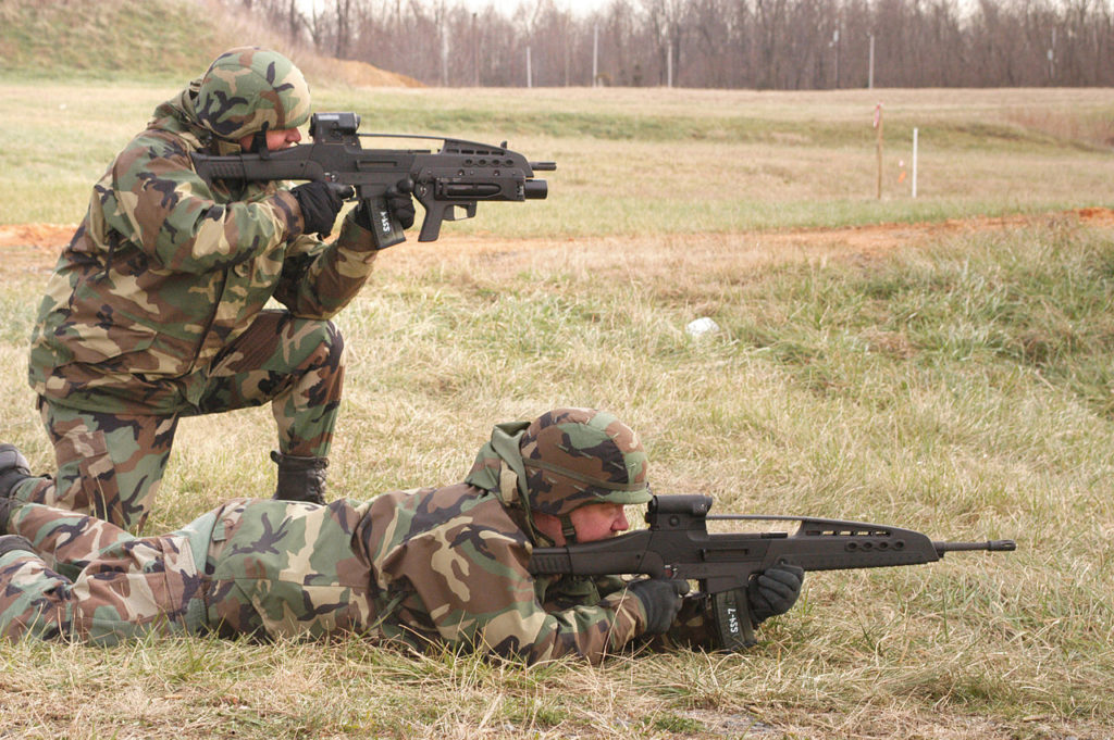 Soldiers practice with the XM8