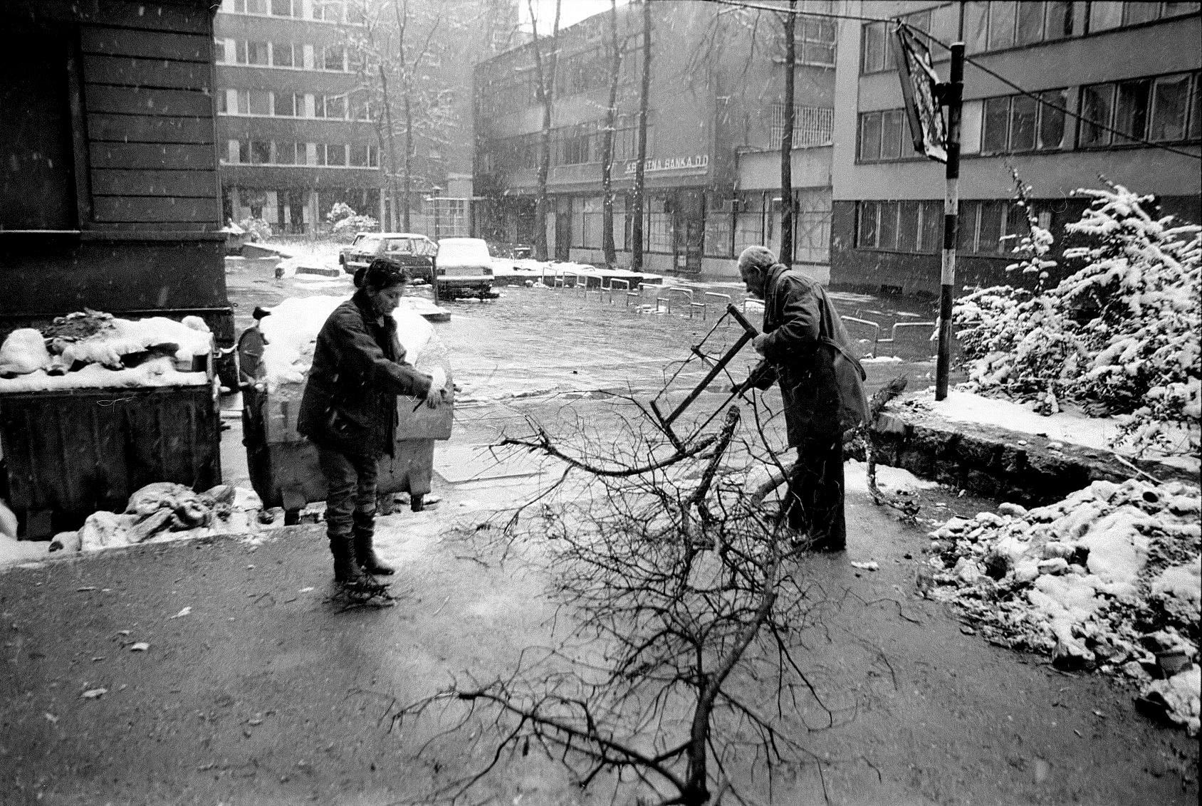 Sarajevo residents collecting firewood winter of 1992–1993