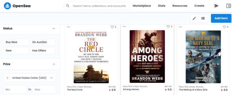 Navy SEAL and New York Times Bestselling Author Brandon Webb Runs NFT Auction for Original Book Cover Art