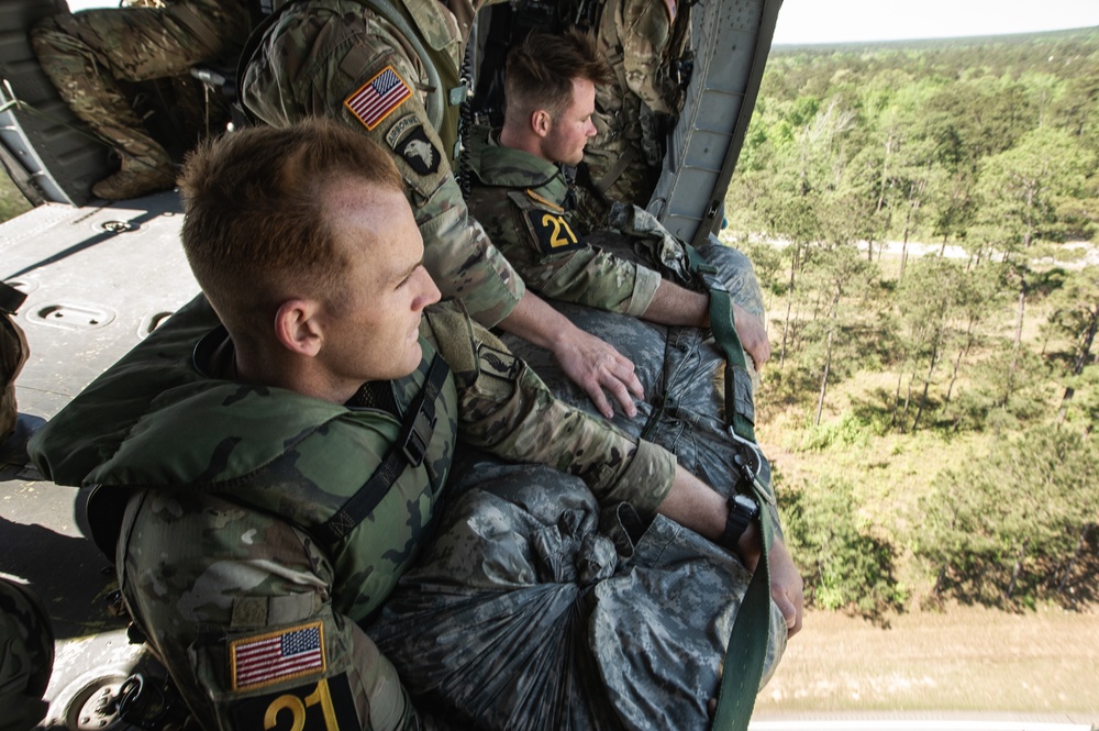 Top Ranger Competition candidates in helicopter