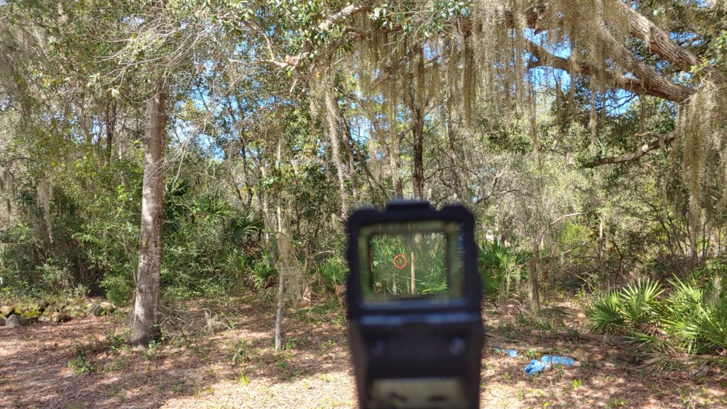 aiming through reticle