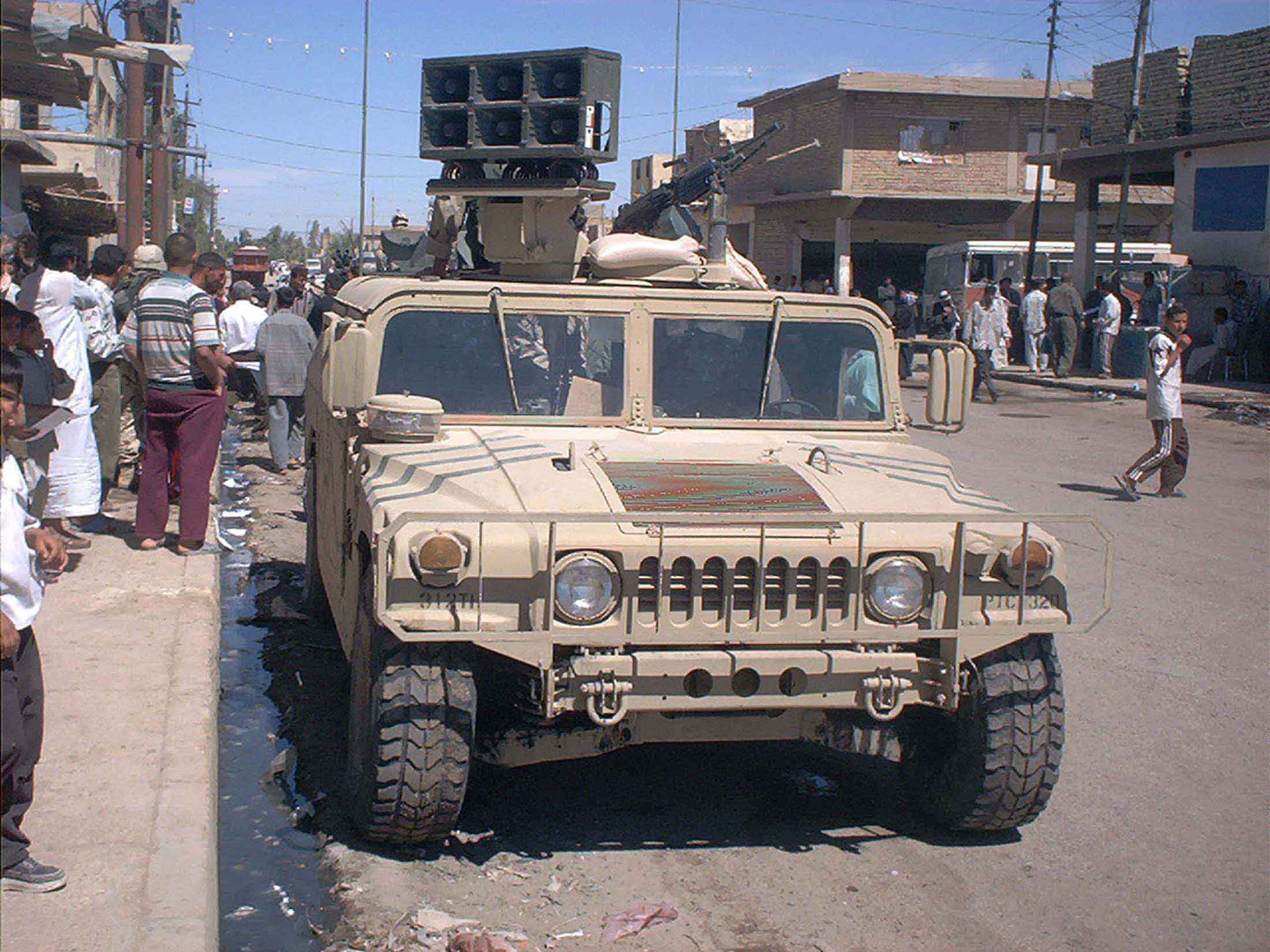 PsyOps Humvee with loudspeakers