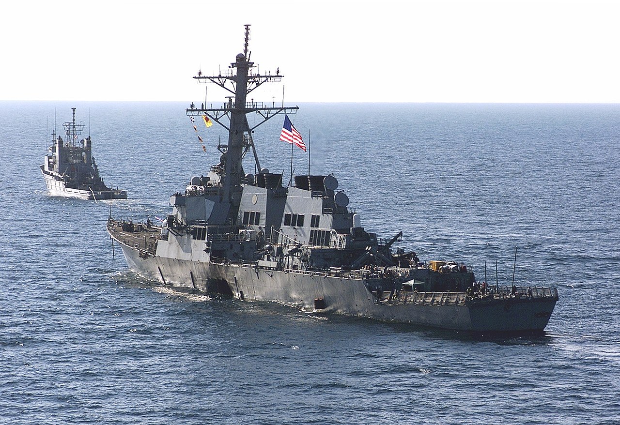 USS Cole towed