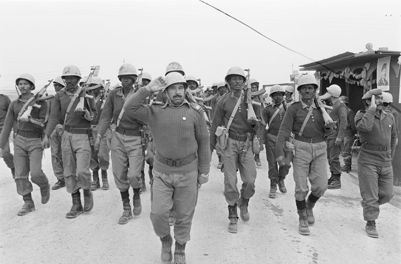 Sudanese soldiers marching