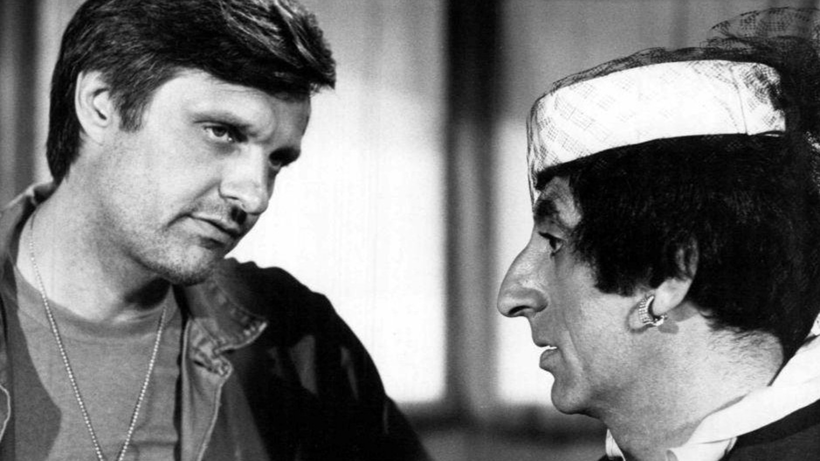 Jamie Farr Alan Alda on the set of M*A*S*H*